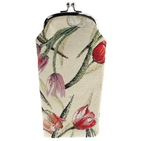 Women's Tulip Print Tapestry Glasses Case