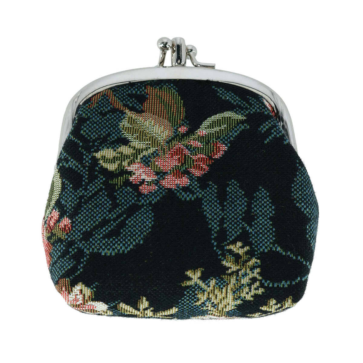 CTM® Women's Floral Print Tapestry Glasses Case and Coin Purse Set - Blue