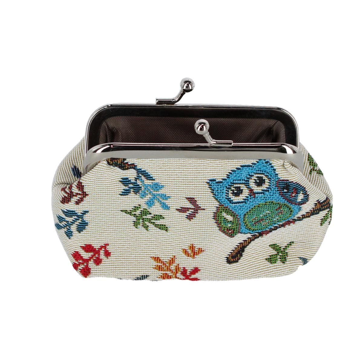 CTM® Women's Owl Themed Tapestry Coin Purse Wallet - Multiple