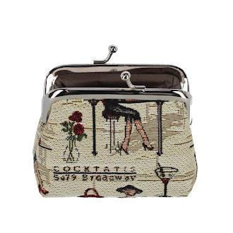 CTM® Women's Rendezvous Themed Tapestry Coin Purse Wallet