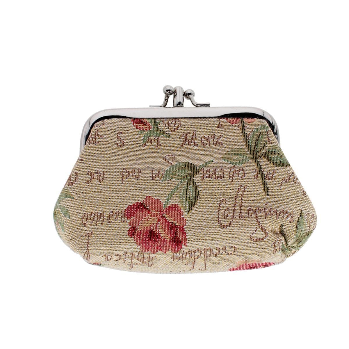CTM® Women's English Rose Themed Tapestry Coin Purse Wallet - Multiple