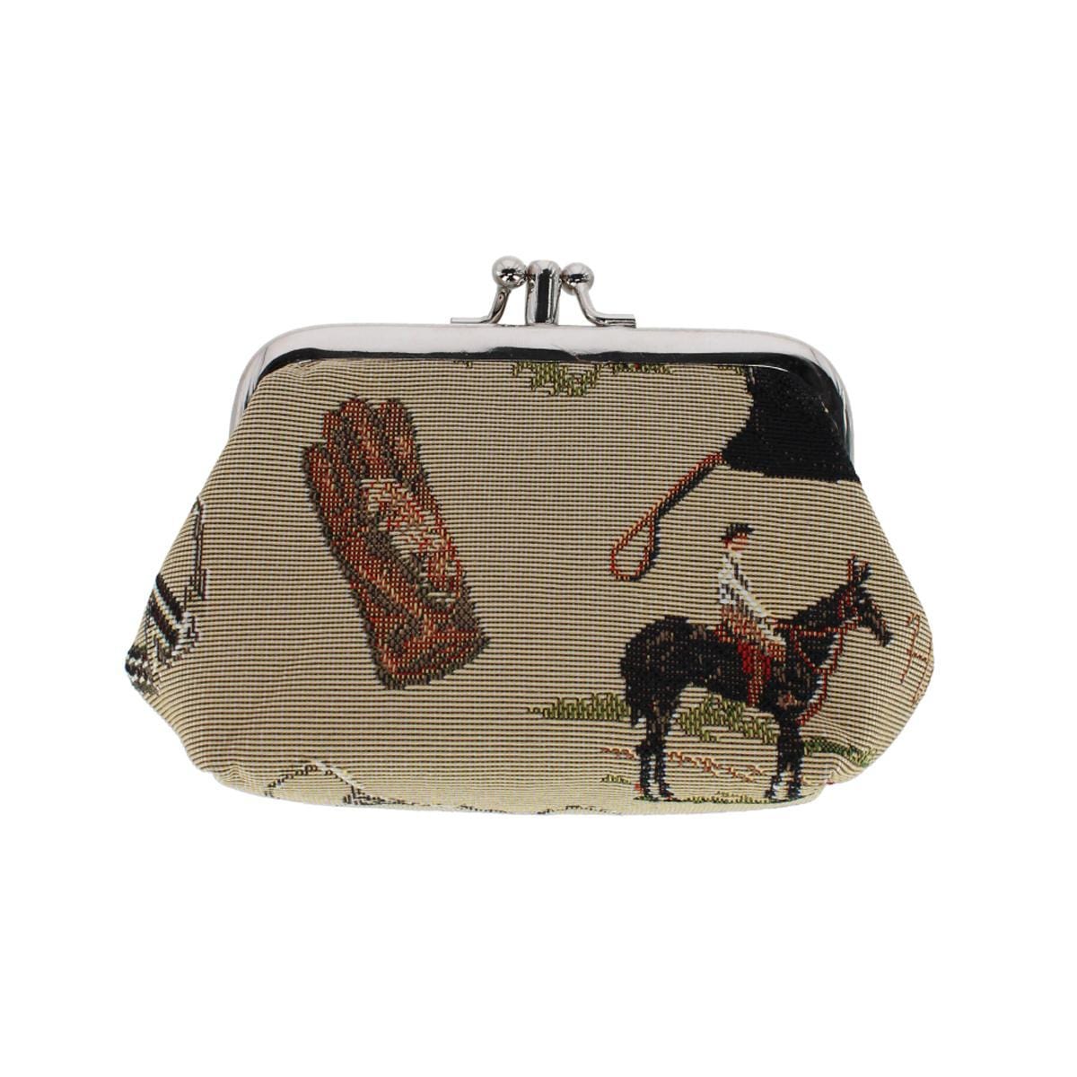 CTM® Women's Horse Themed Tapestry Coin Purse Wallet - Multiple