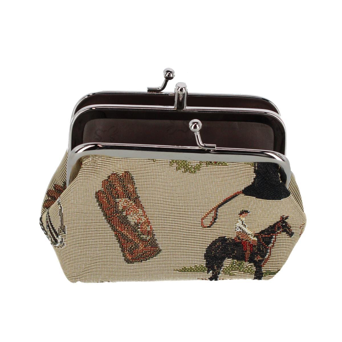 CTM® Women's Horse Themed Tapestry Coin Purse Wallet - Multiple