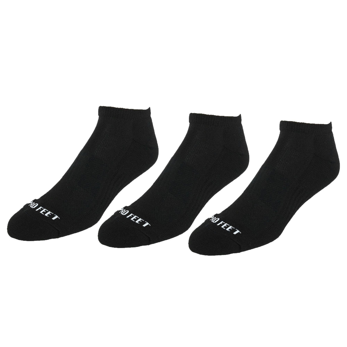 Pro Feet Men's Low Cut Athletic Socks (3 Pair Pack) - Black