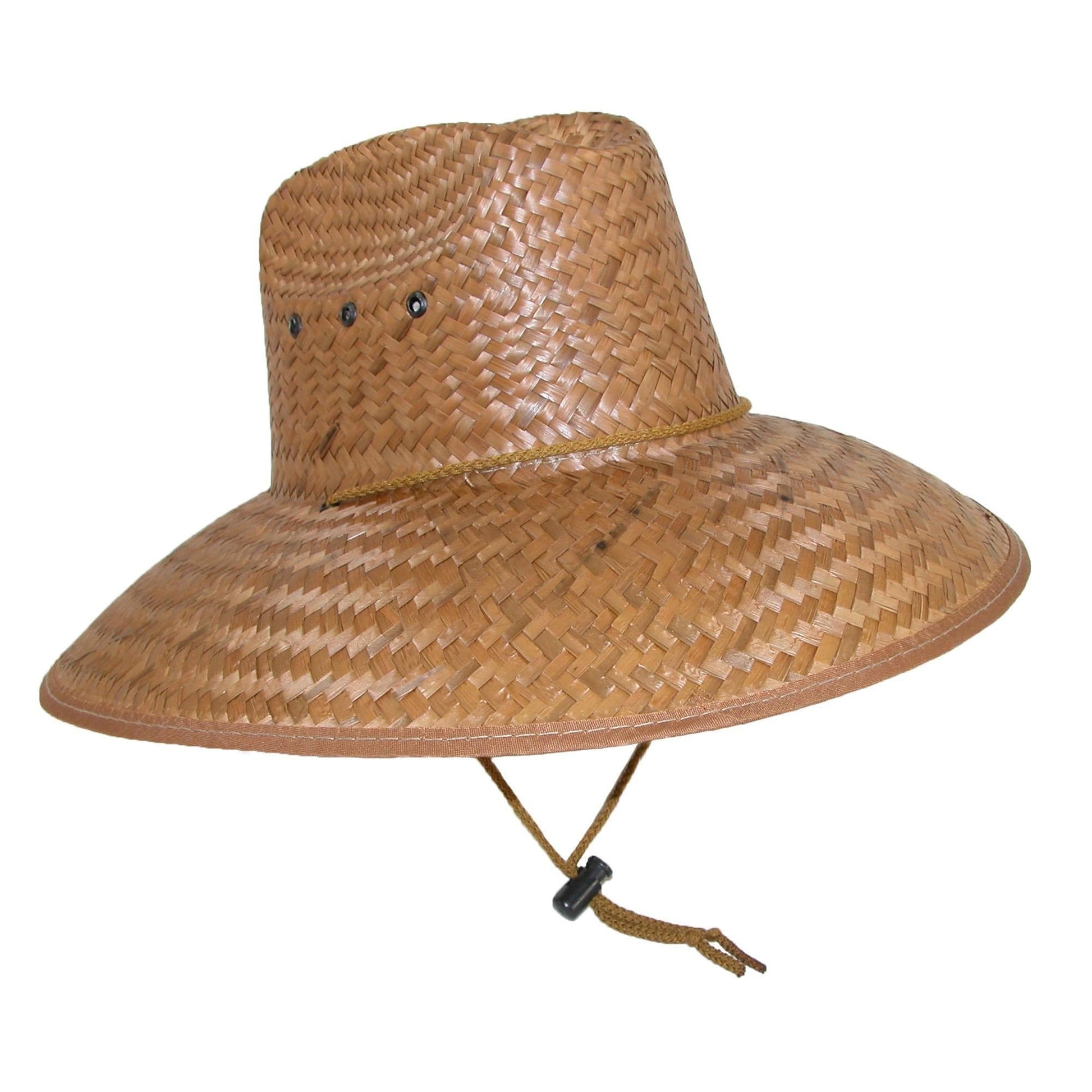 CTM® Palm Straw Lifeguard Hat with Wide Brim - Natural