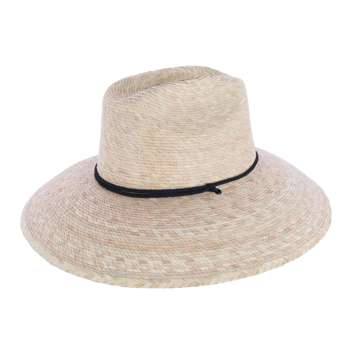 CTM® Wide Brim Crushable Straw Lifeguard Hat with Chin Strap - Tan