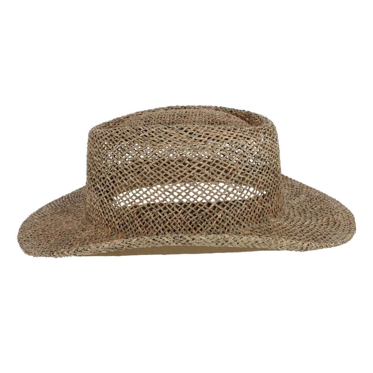 CTM® Unisex Twisted Straw Gambler Hat - Tan