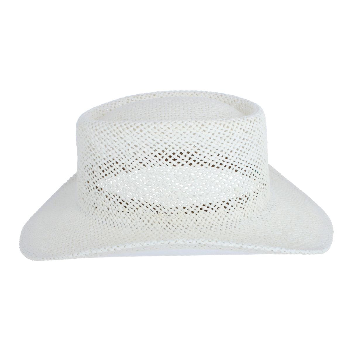 CTM® Unisex Twisted Straw Gambler Hat - White