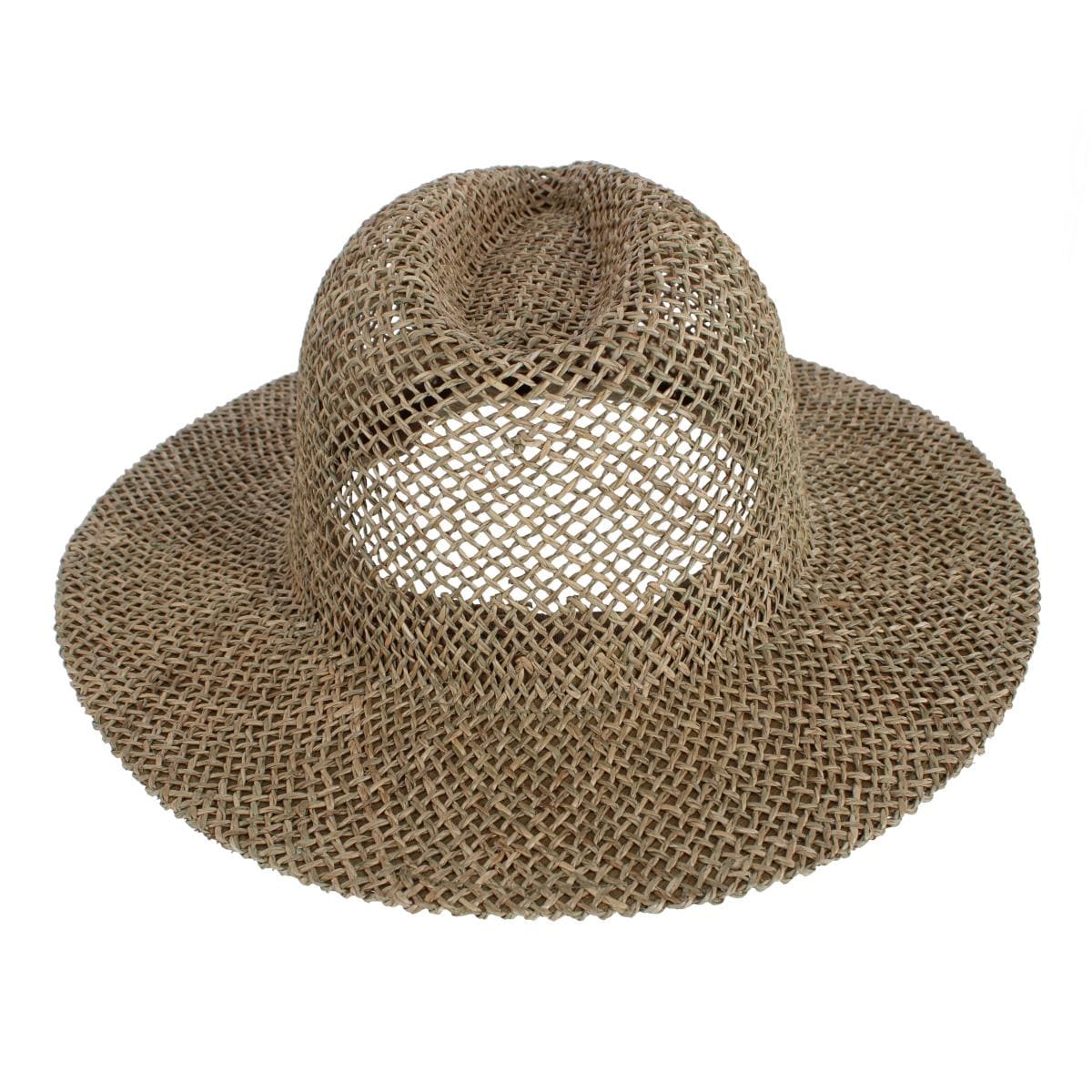 CTM® Unisex Twisted Straw Fedora with Shapeable Brim - Straw