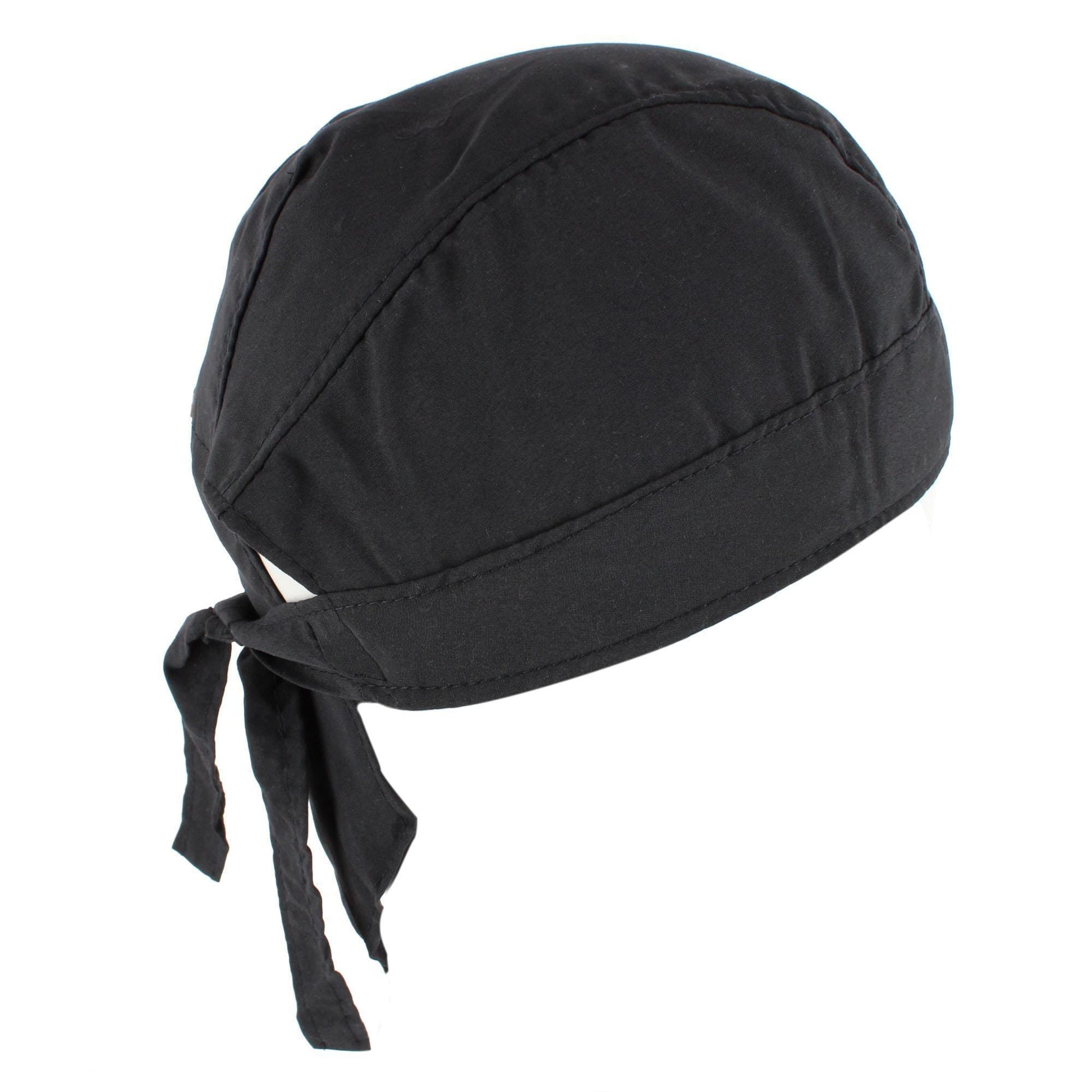 CTM® Men's Cotton Blend Skull Cap Durag with Breathable Lining - Black