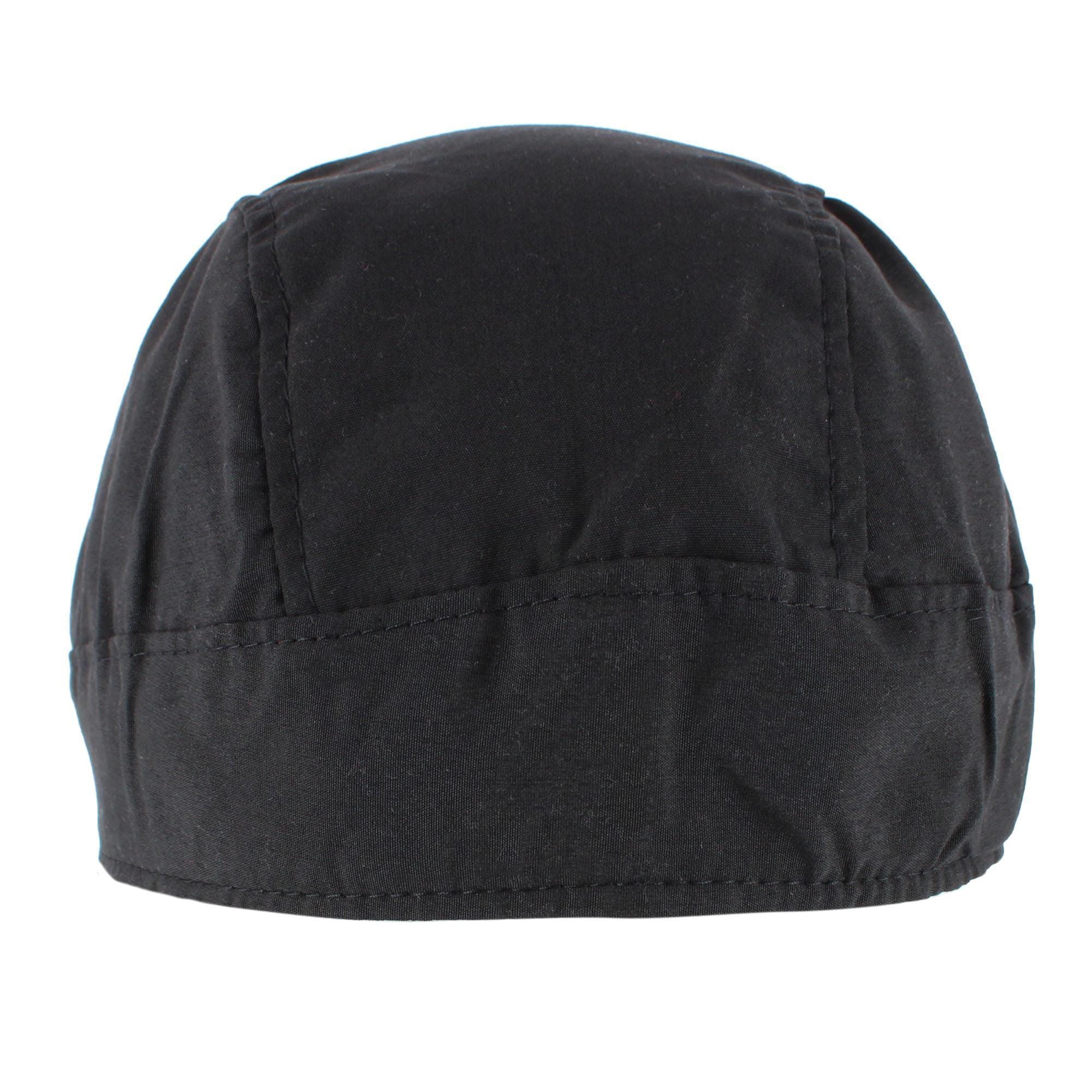 CTM® Men's Cotton Blend Skull Cap Durag with Breathable Lining - Black