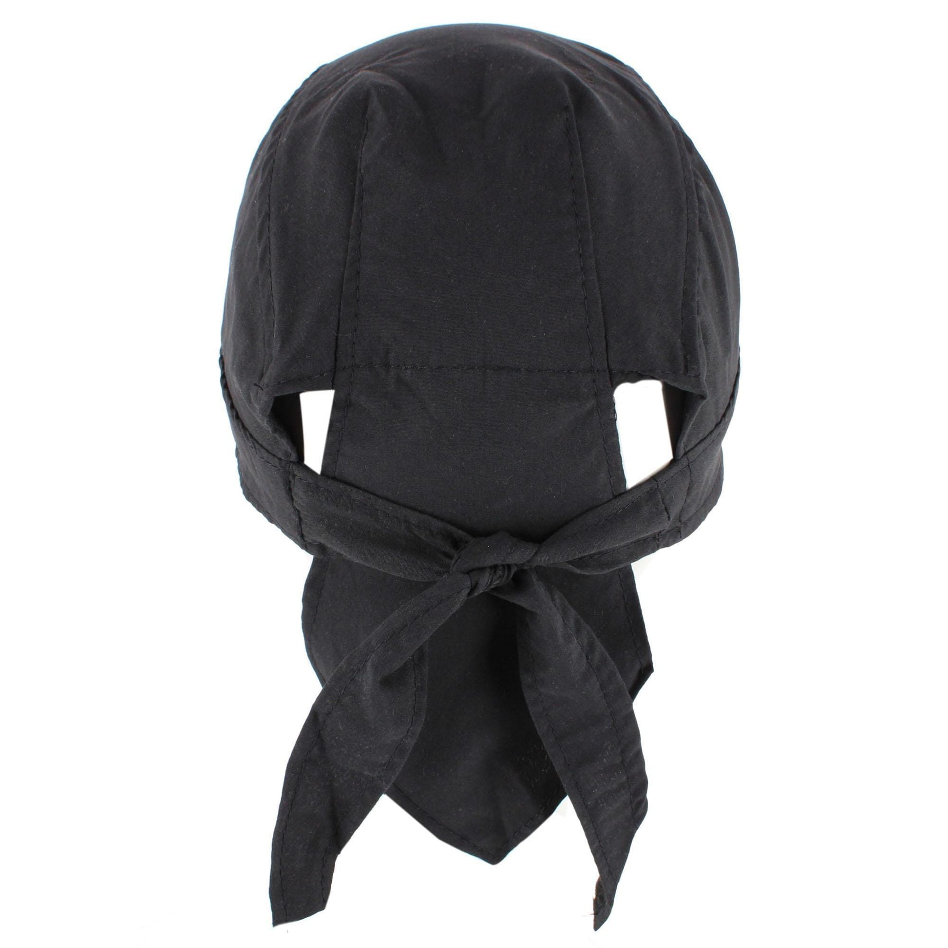 CTM® Men's Cotton Blend Skull Cap Durag with Breathable Lining - Black