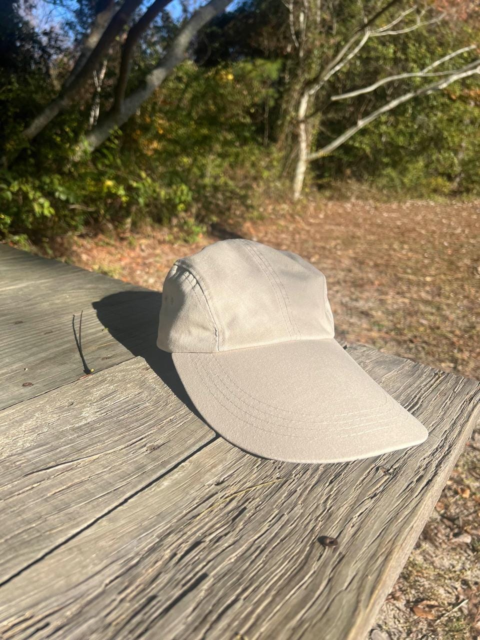 CTM® Cotton Long 5 Inch Bill Visor Baseball Cap - Stone