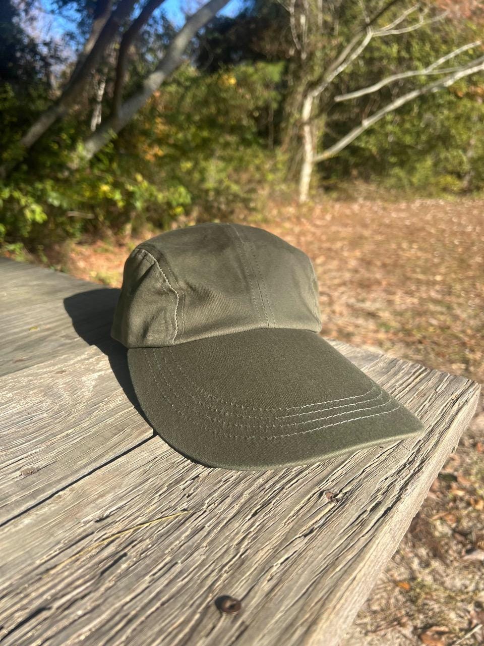 CTM® Cotton Long 5 Inch Bill Visor Baseball Cap - Olive Green