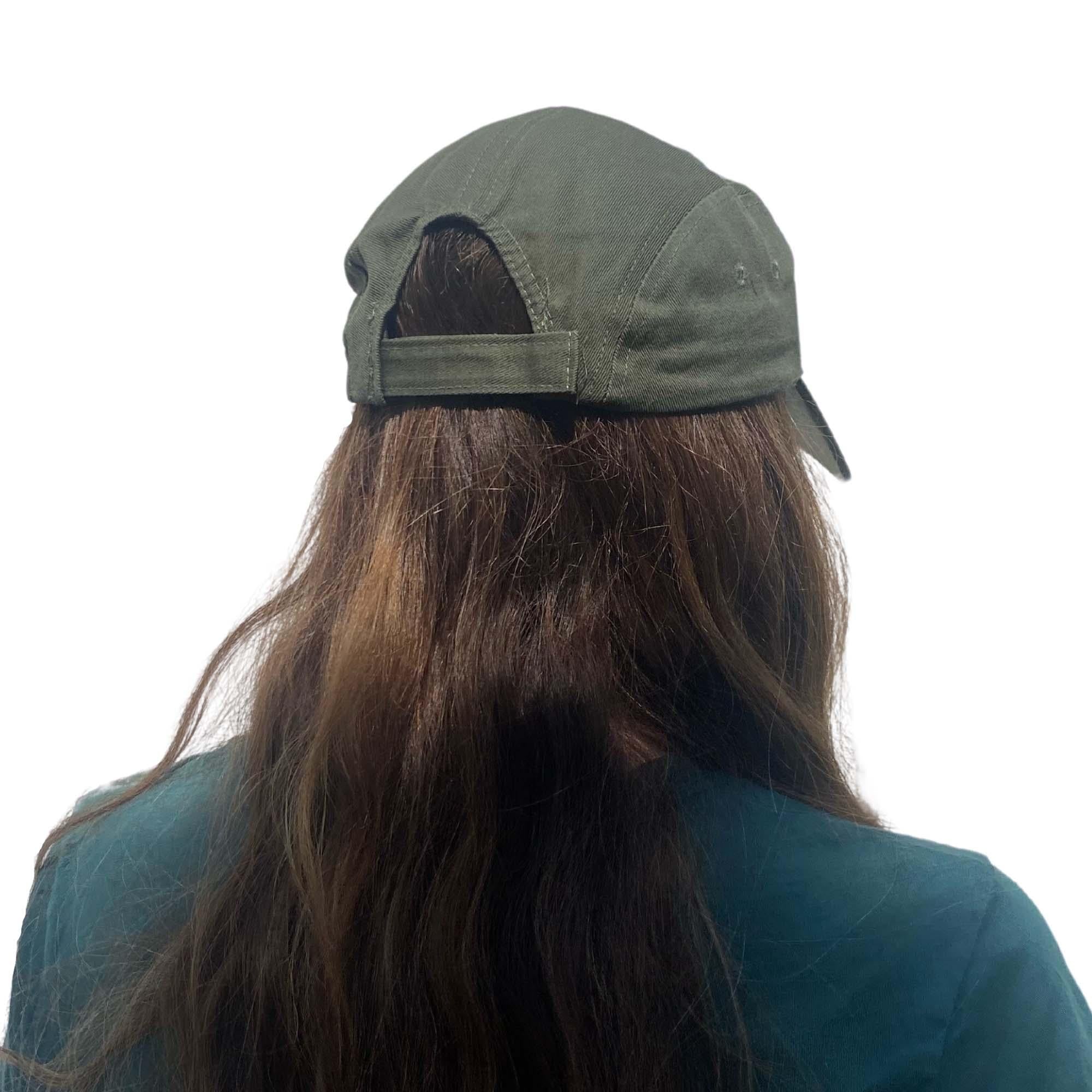 CTM® Cotton Long 5 Inch Bill Visor Baseball Cap - Olive Green