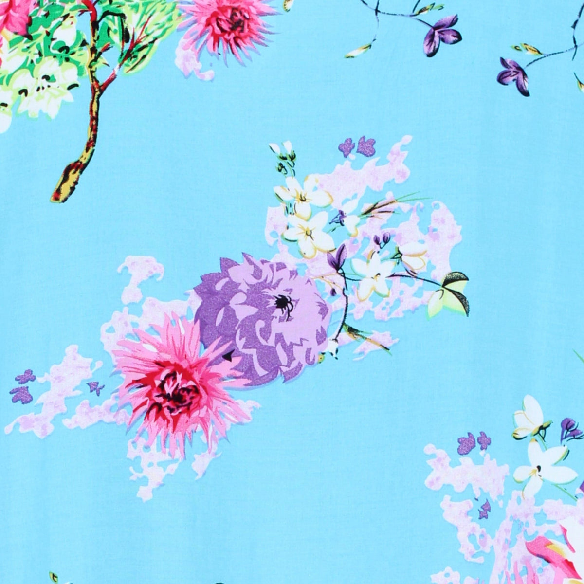 CTM® Women's Long Sleeve Chrysanthemum Floral Nightshirt - Blue