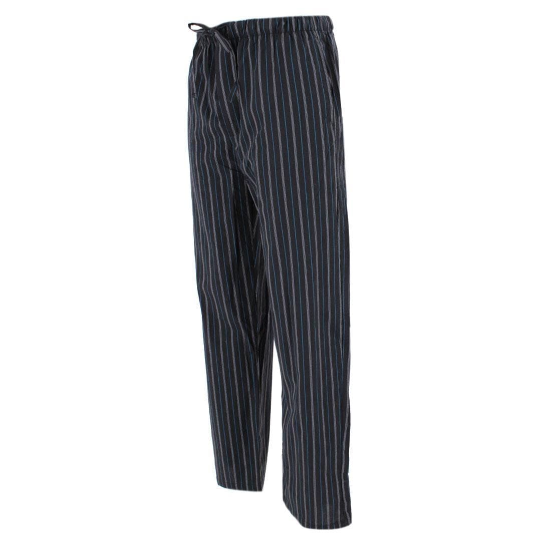 CTM® Men's Cotton Poplin Striped Pajama Pants - Black