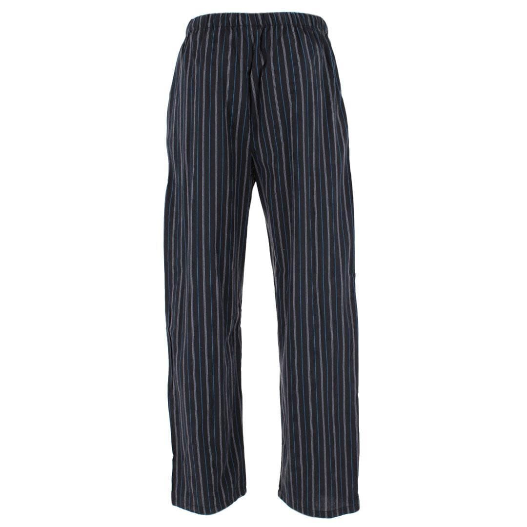 CTM® Men's Cotton Poplin Striped Pajama Pants - Black
