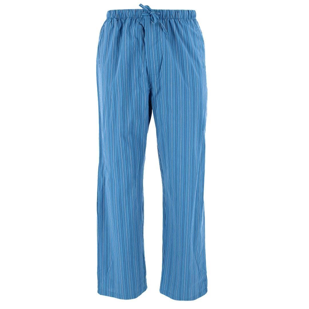 CTM® Men's Cotton Poplin Striped Pajama Pants - Blue