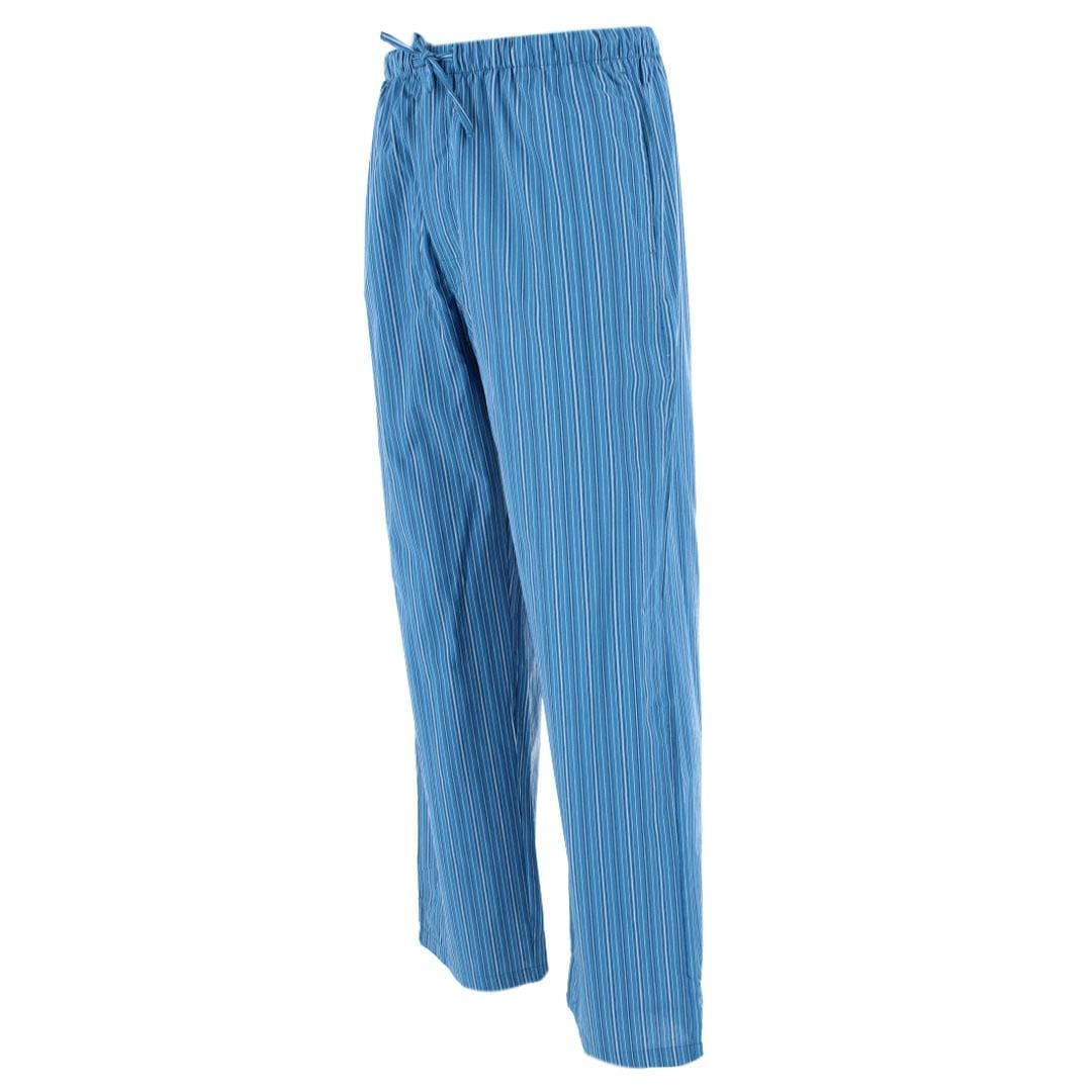 CTM® Men's Cotton Poplin Striped Pajama Pants - Blue