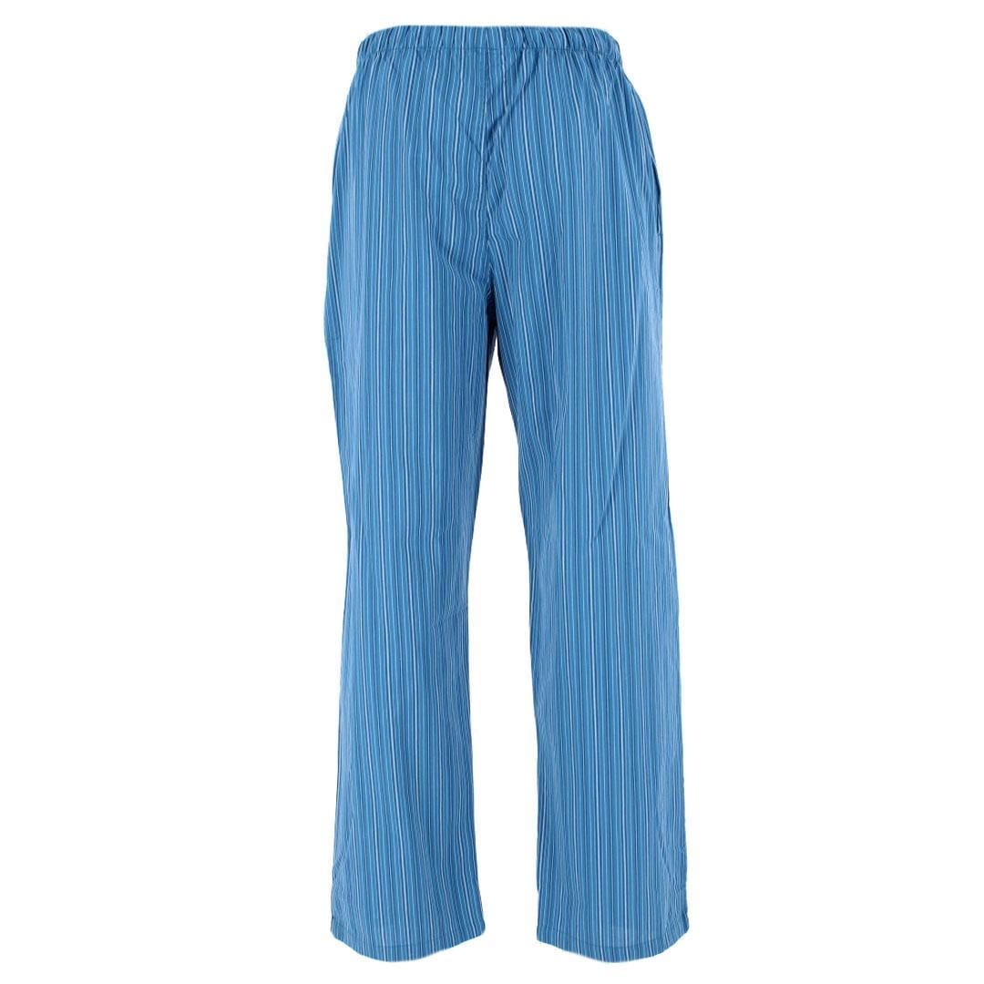 CTM® Men's Cotton Poplin Striped Pajama Pants - Blue