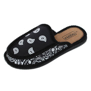 Men's Open Back Bandana Print Slipper
