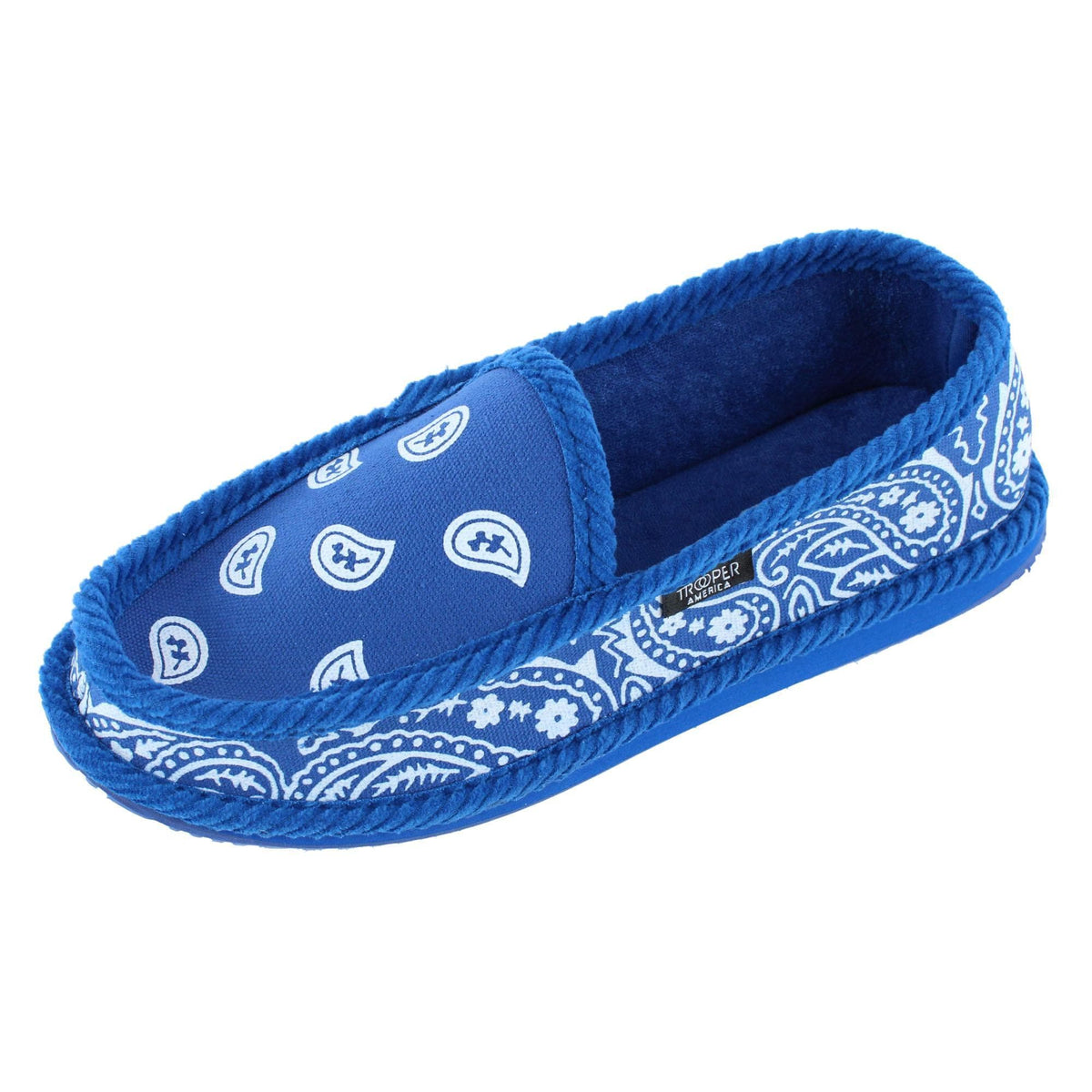 Trooper America Men's Bandana Print Slip On House Shoe Slipper