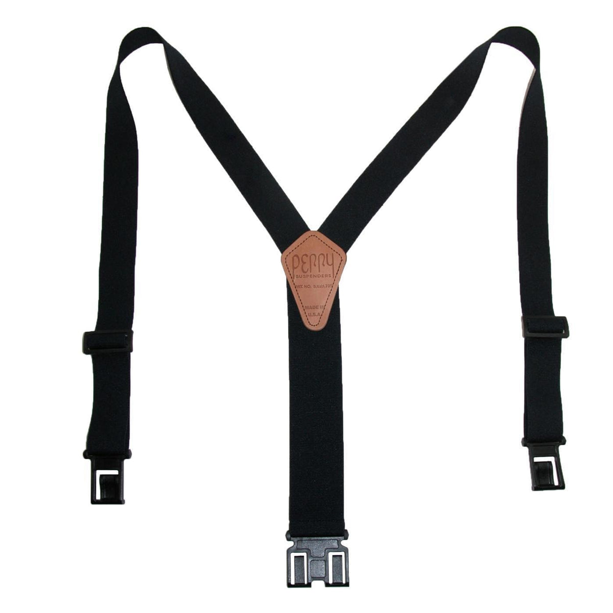Perry Suspenders™ Men's Elastic 1.5 Inch Wide Hook End Suspenders - Black