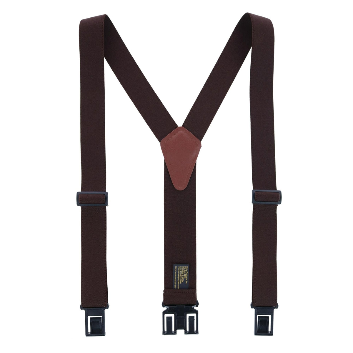 Perry Suspenders™ Men's Elastic 1.5 Inch Wide Hook End Suspenders - Brown