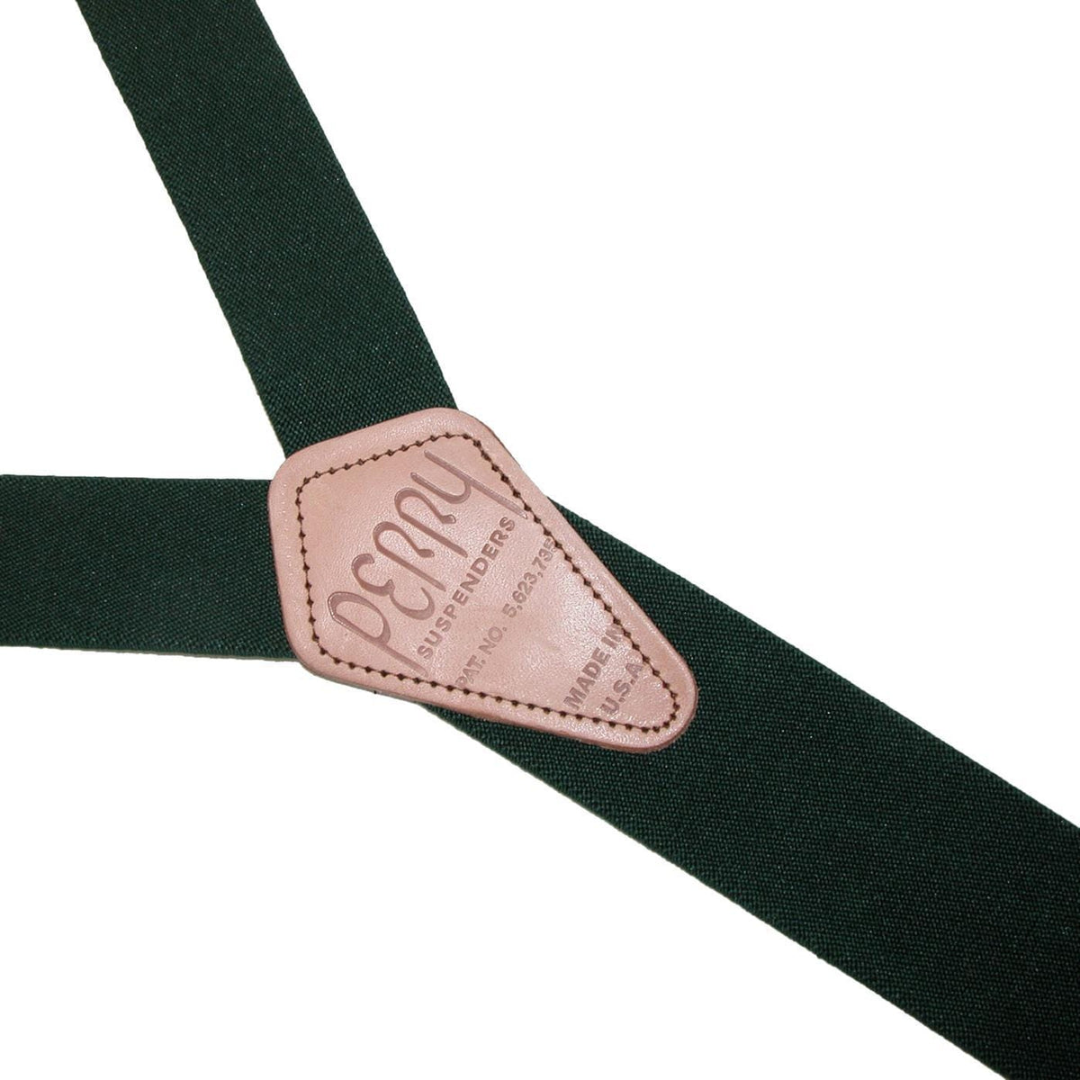 Perry Suspenders™ Men's Elastic 1.5 Inch Wide Hook End Suspenders - Hunter Green