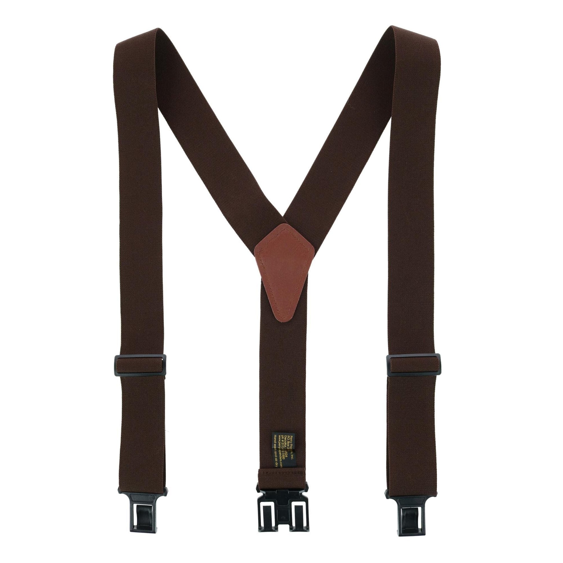 Perry Suspenders™ Men's Elastic 2 Inch Hook End Suspenders (Tall Available) - Brown