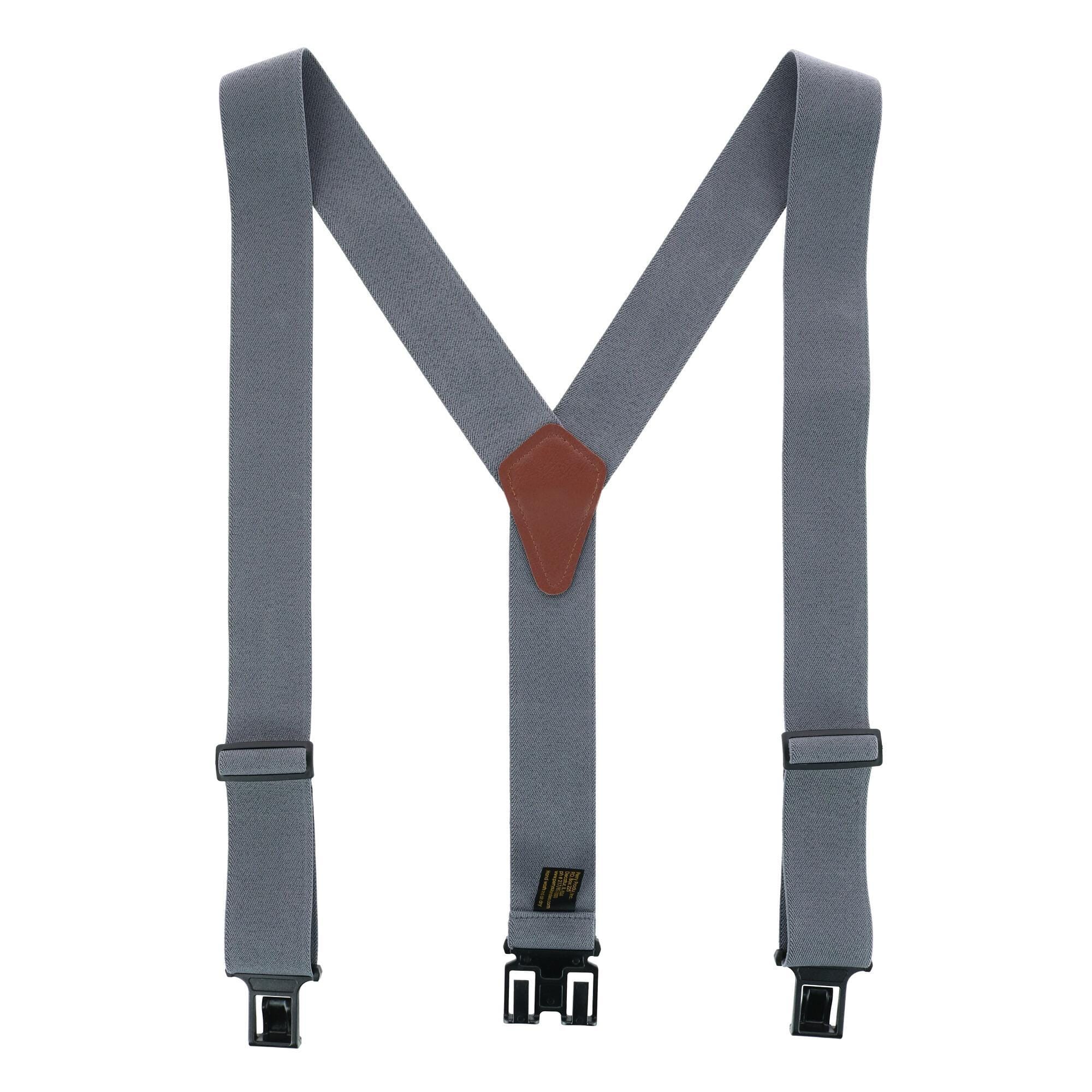 Perry Suspenders™ Men's Elastic 2 Inch Hook End Suspenders (Tall Available) - Grey