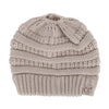 Girl's One Size (2-5) Pony Tail Solid Cable Knit Winter Beanie