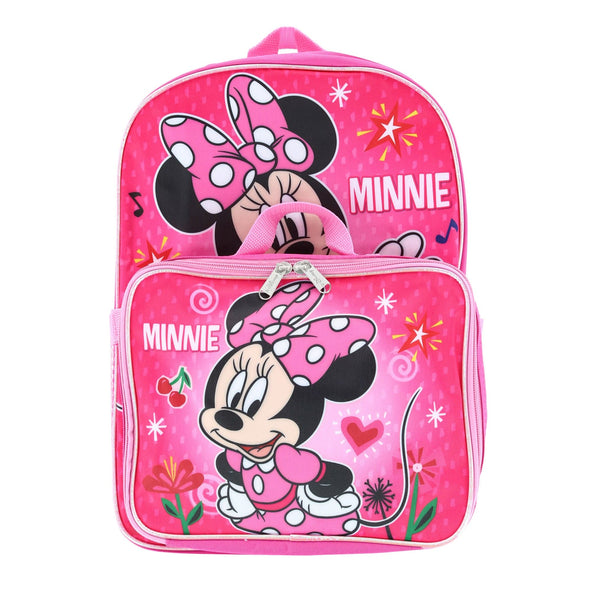 Girl's Minnie Mouse 16-Inch Backpack with Matching Lunch Bag