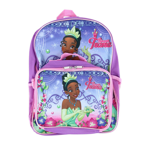 Girl's Princess Tiana 16-Inch Backpack with Matching Lunch Bag