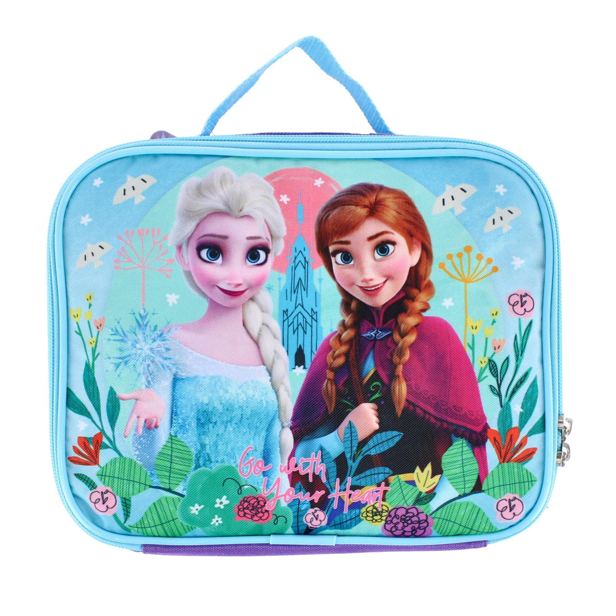 CTM® Girl's Frozen Anna & Elsa Lunchbox - Light Blue