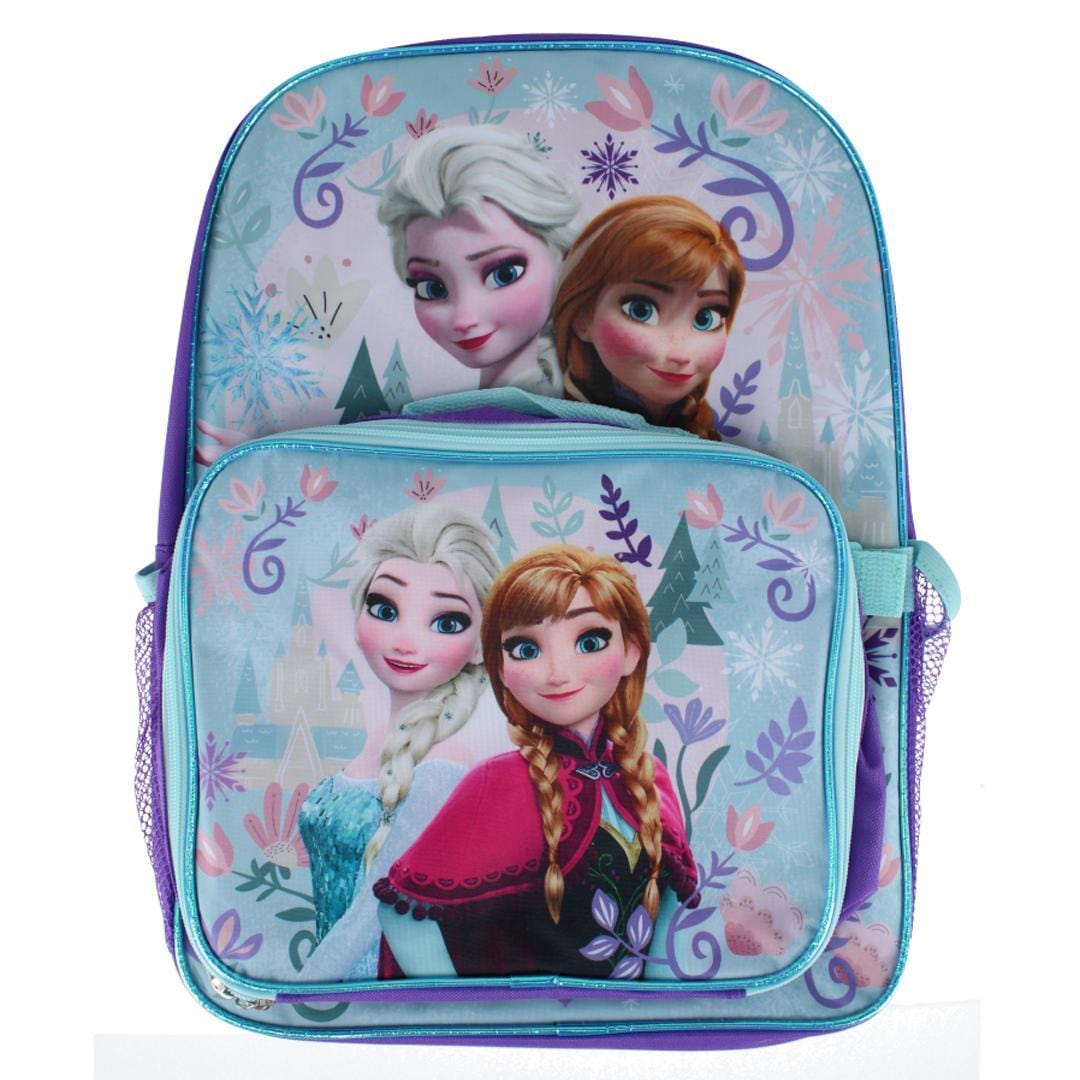 CTM® Girl's Disney Frozen Elsa and Anna Backpack and Lunchbox Set - Purple