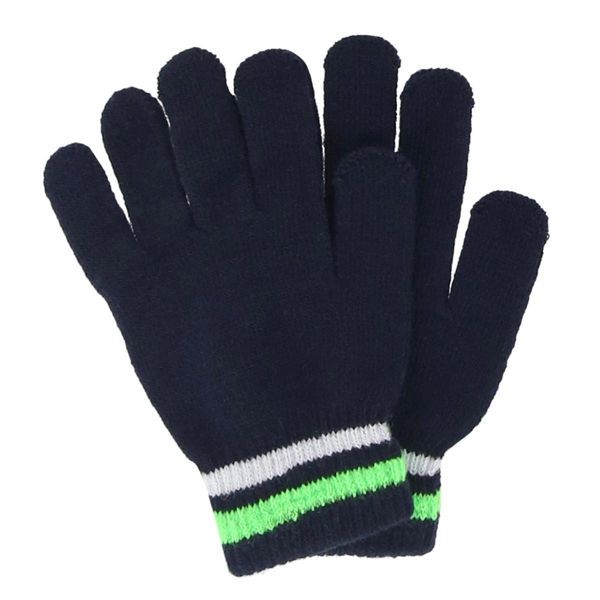 Polar Wear Girl's 3-6 Color Block Winter Beanie Scarf and Gloves Set - Green