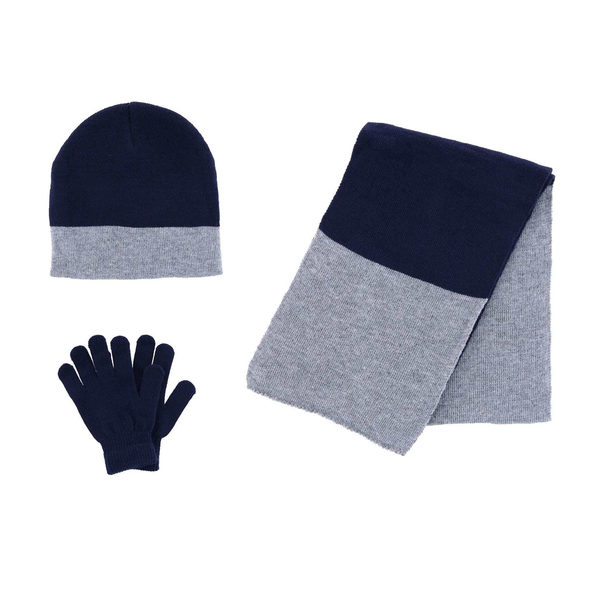 Minus 5 Degrees Boy's 8-18 Color Block Winter Beanie Scarf and Gloves Set - Boy's 8-18 Color Block Winter Beanie Scarf and Gloves Set