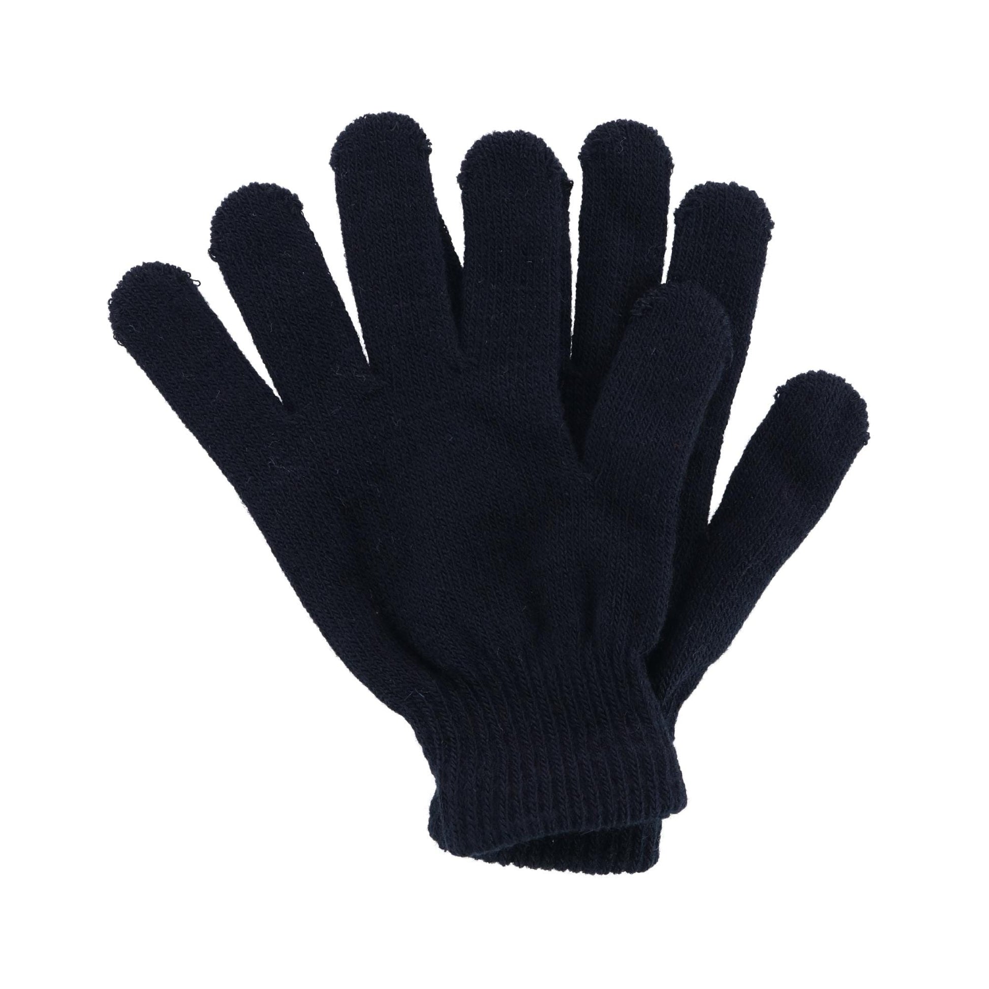 CTM® Girl's 7-14 Leopard Print Winter Pom Hat and Glove Set by Connex Gear - Black