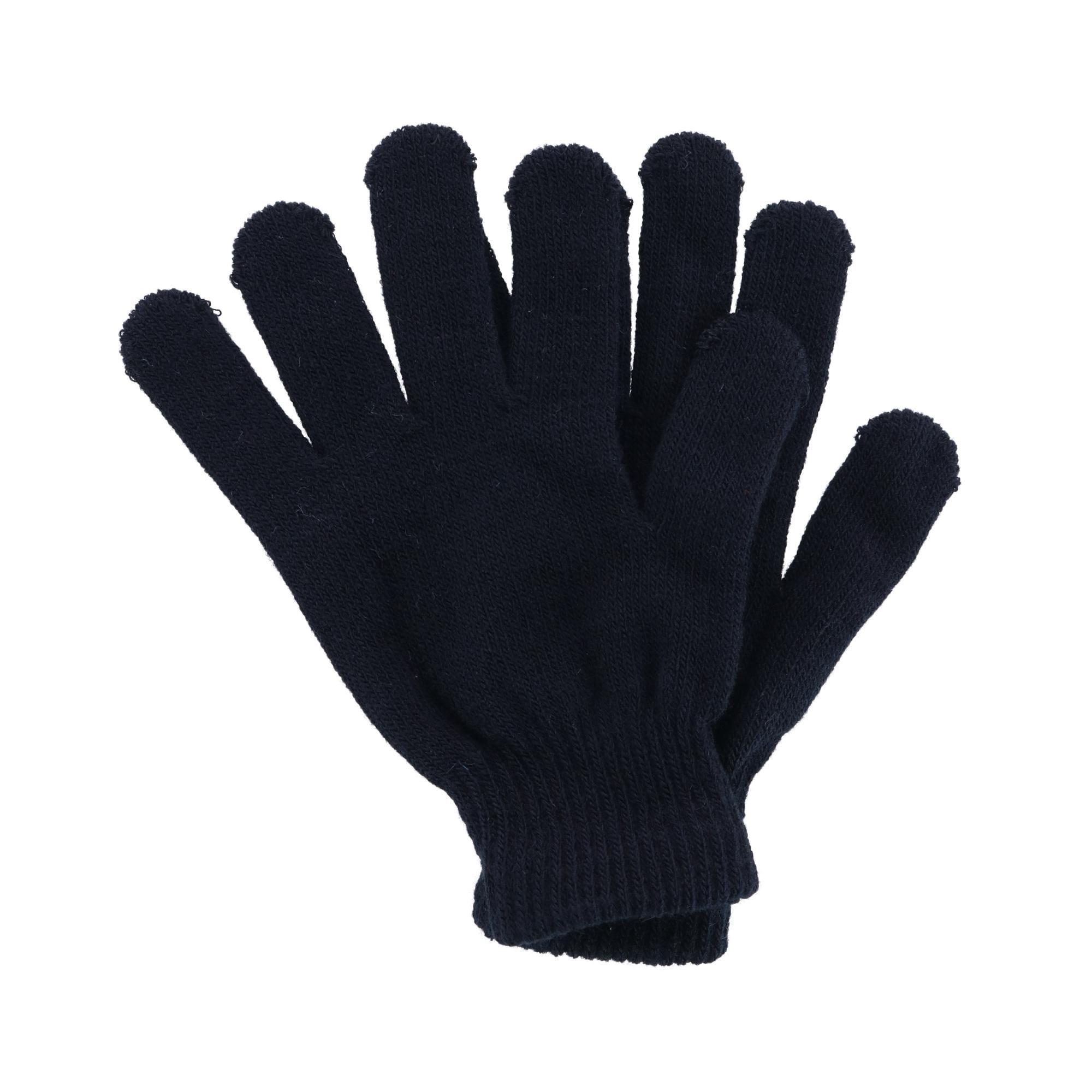 CTM® Girl's 7-14 Leopard Print Winter Pom Hat and Glove Set by Connex Gear - Black