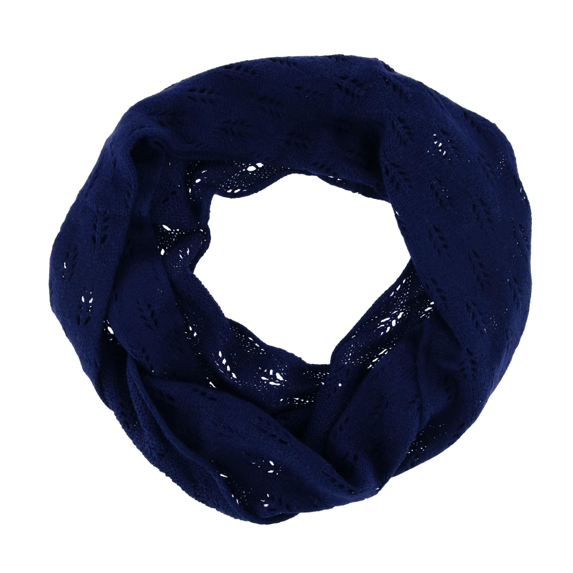 Connex Gear Women's Acrylic Knit Beanie Pom Hat and Infinity Scarf Set - Navy