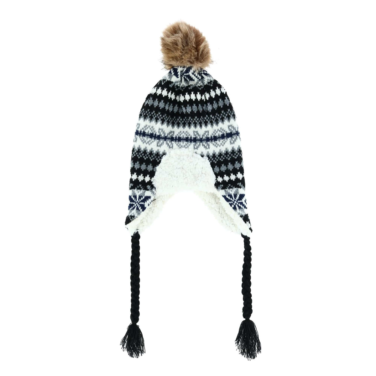 Connex Gear Women's Snowflake Print Hat Scarf & Glommit 3-Piece Winter Set - Black