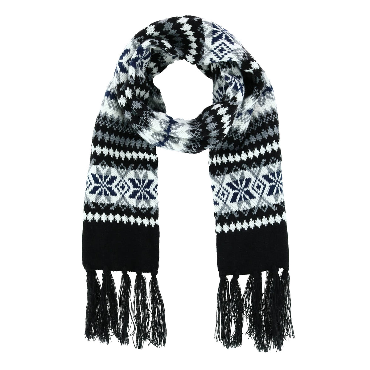 Connex Gear Women's Snowflake Print Hat Scarf & Glommit 3-Piece Winter Set - Black