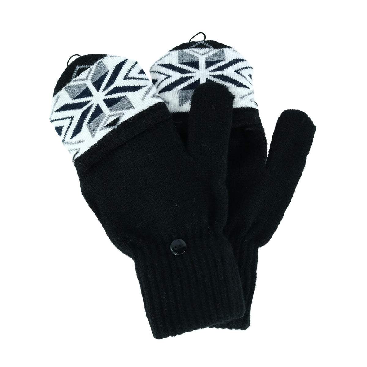 Connex Gear Women's Snowflake Print Hat Scarf & Glommit 3-Piece Winter Set - Black