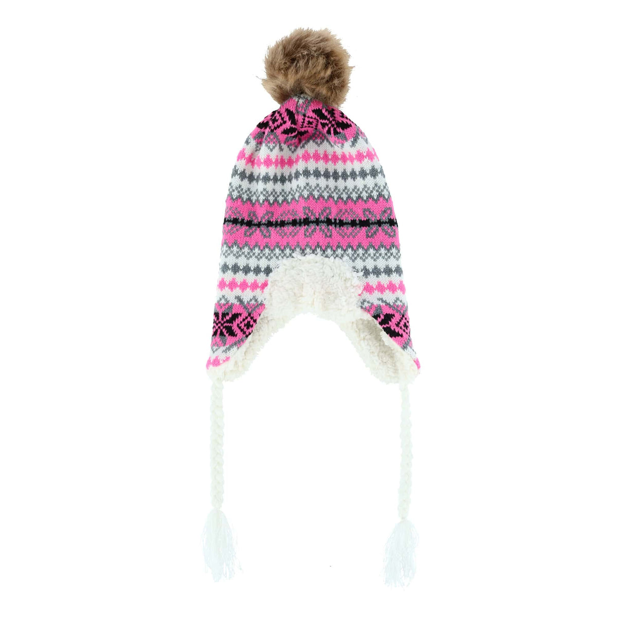 Connex Gear Women's Snowflake Print Hat Scarf & Glommit 3-Piece Winter Set - White