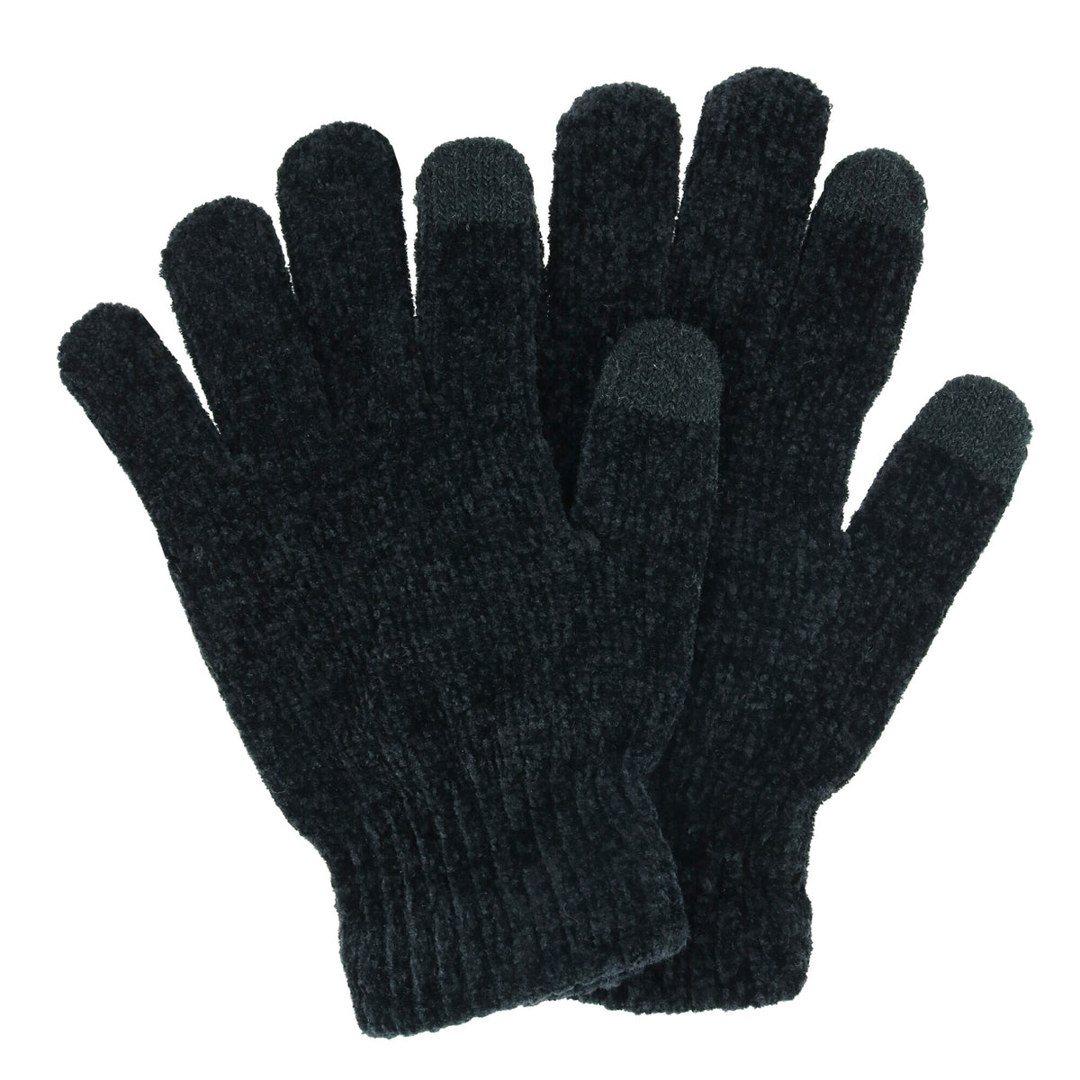 CTM® Women's Chenille Winter Gloves - Black
