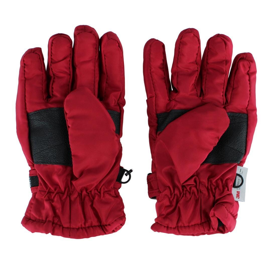 CTM® Kids' 3-6 Thinsulate Lined Waterproof Winter Gloves - Red