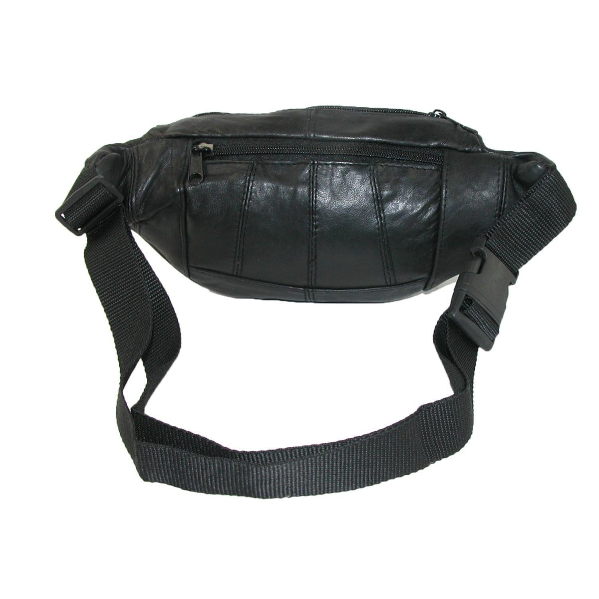 CTM® Leather 6 Pocket Fanny Waist Pack - Black