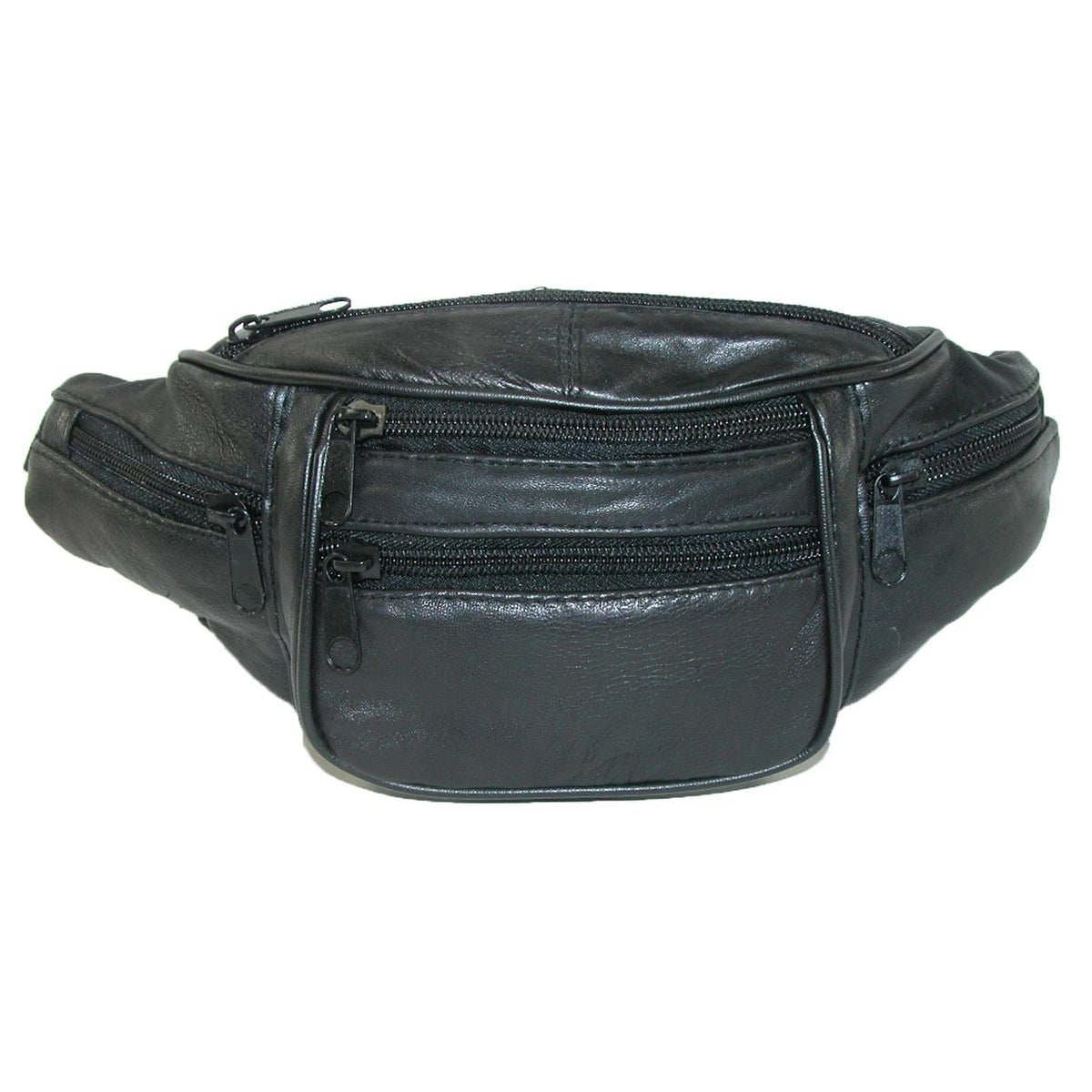 CTM® Leather 6 Pocket Fanny Waist Pack - Leather 6 Pocket Fanny Waist Pack